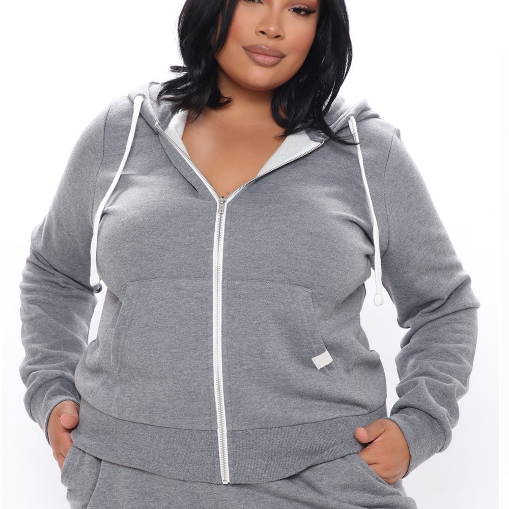 Gray Zip up Women's Hoodie